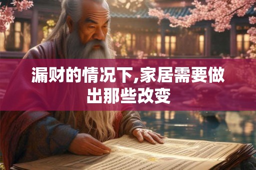 漏财的情况下,家居需要做出那些改变