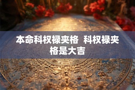 本命科权禄夹格  科权禄夹格是大吉