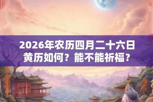 2026年农历四月二十六日黄历如何？能不能祈福？