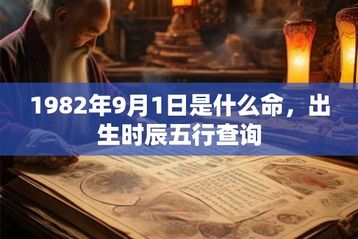 1982年9月1日是什么命，出生时辰五行查询