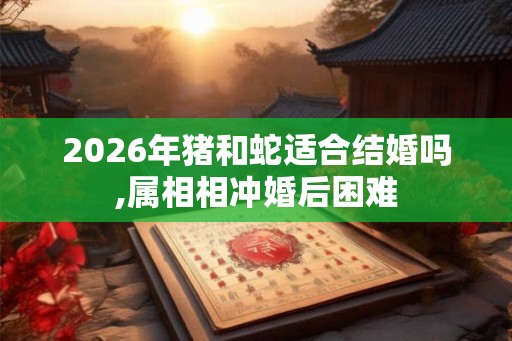 2026年猪和蛇适合结婚吗,属相相冲婚后困难