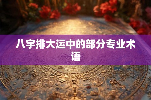 八字排大运中的部分专业术语