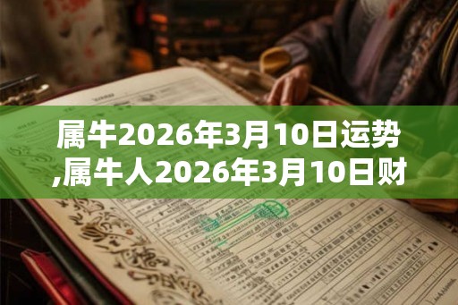 属牛2026年3月10日运势,属牛人2026年3月10日财运,生肖牛2026年3月10日运势