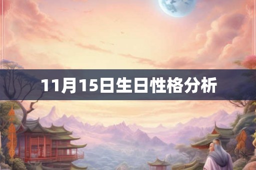 11月15日生日性格分析