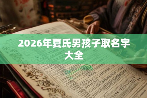 2026年夏氏男孩子取名字大全