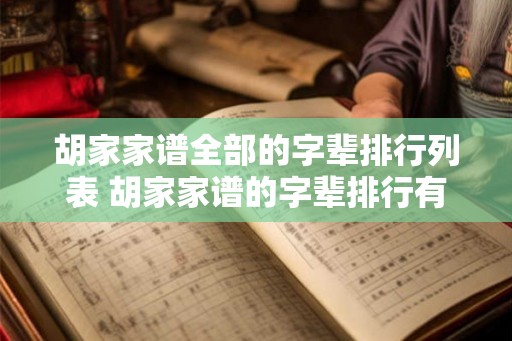 胡家家谱全部的字辈排行列表 胡家家谱的字辈排行有哪些