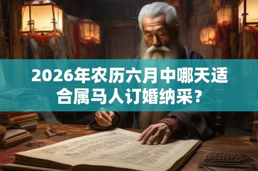 2026年农历六月中哪天适合属马人订婚纳采？