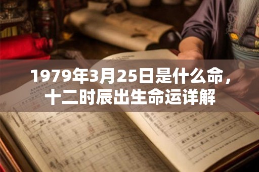 1979年3月25日是什么命，十二时辰出生命运详解