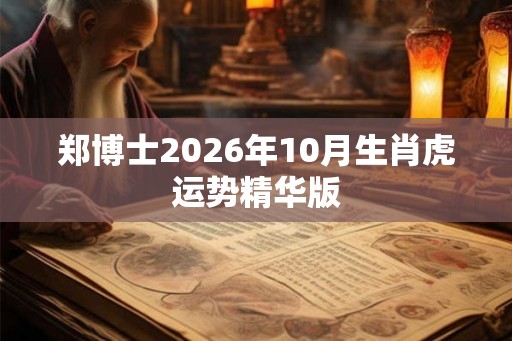 郑博士2026年10月生肖虎运势精华版 郑博士2026年10月生肖虎运势精华版