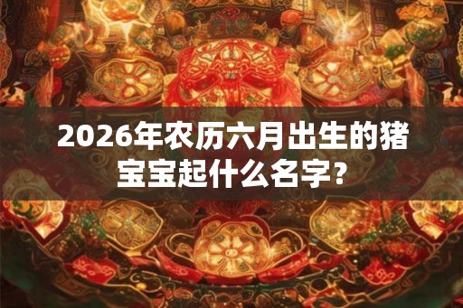 2026年农历六月出生的猪宝宝起什么名字？