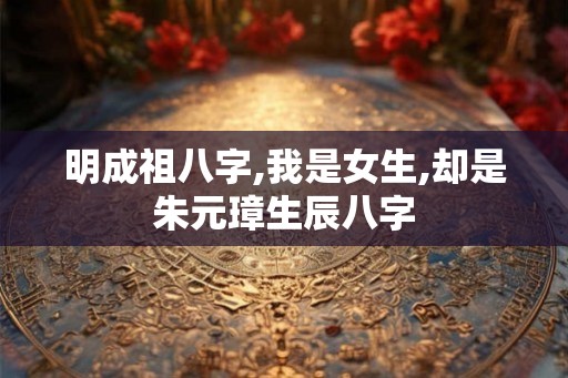 明成祖八字,我是女生,却是朱元璋生辰八字