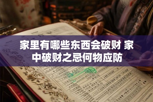 家里有哪些东西会破财 家中破财之忌何物应防