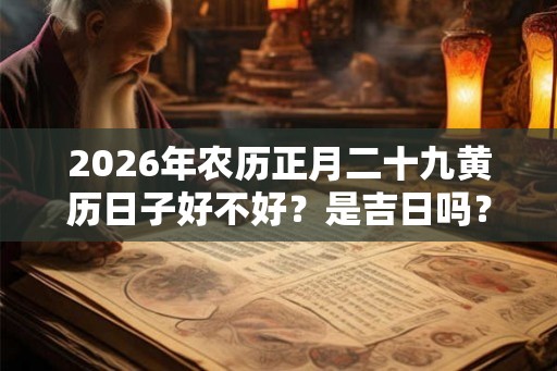2026年农历正月二十九黄历日子好不好？是吉日吗？