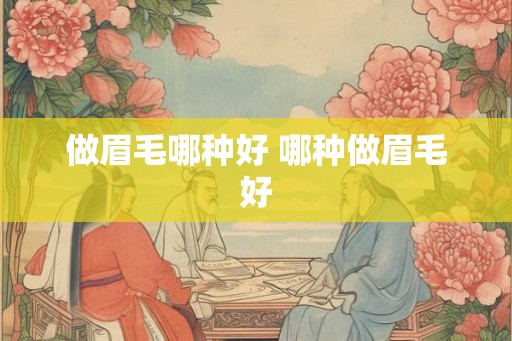 做眉毛哪种好 哪种做眉毛好