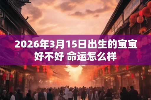 2026年3月15日出生的宝宝好不好 命运怎么样 2026年3月15日出生的宝宝好不好 命运怎么样