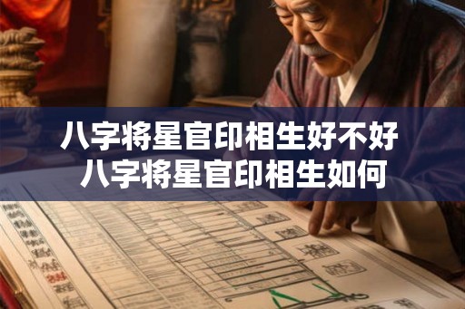 八字将星官印相生好不好 八字将星官印相生如何