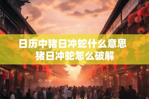 日历中猪日冲蛇什么意思  猪日冲蛇怎么破解