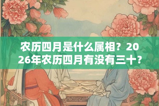 农历四月是什么属相？2026年农历四月有没有三十？