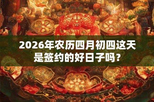 2026年农历四月初四这天是签约的好日子吗？
