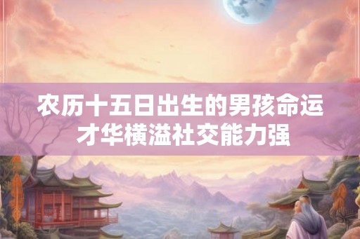 农历十五日出生的男孩命运 才华横溢社交能力强