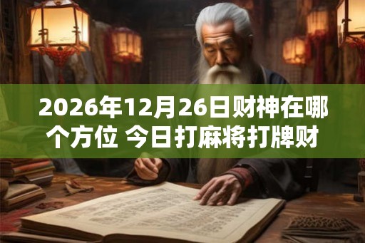 2026年12月26日财神在哪个方位 今日打麻将打牌财运方位