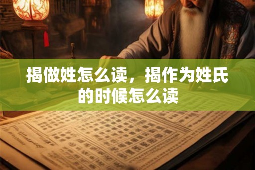 揭做姓怎么读，揭作为姓氏的时候怎么读