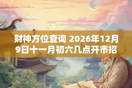 财神方位查询 2026年12月9日十一月初六几点开市招财
