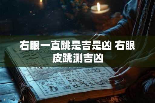 右眼一直跳是吉是凶 右眼皮跳测吉凶