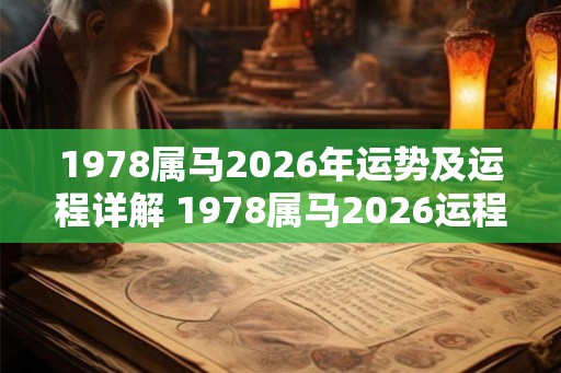 1978属马2026年运势及运程详解 1978属马2026运程如何