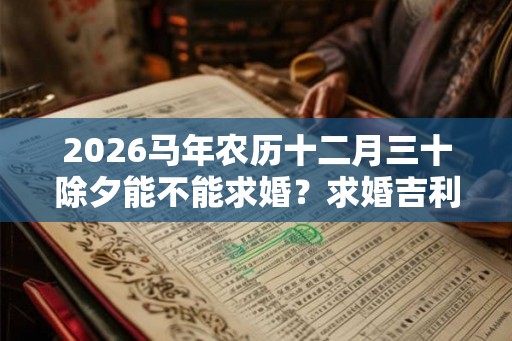 2026马年农历十二月三十除夕能不能求婚？求婚吉利吗
