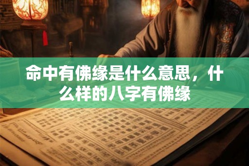 命中有佛缘是什么意思，什么样的八字有佛缘