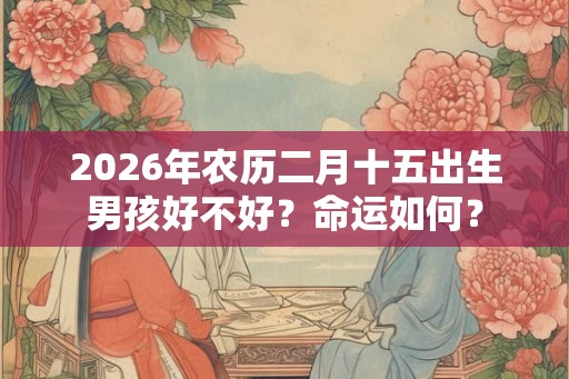 2026年农历二月十五出生男孩好不好？命运如何？