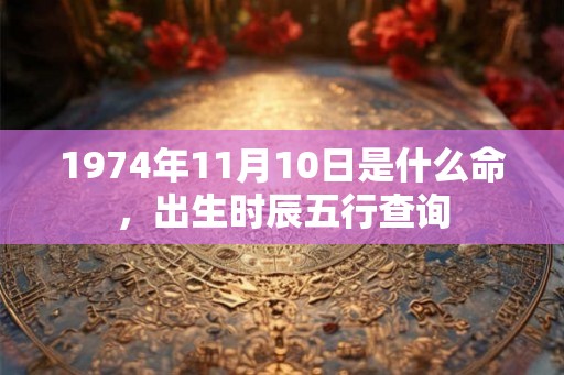 1974年11月10日是什么命，出生时辰五行查询