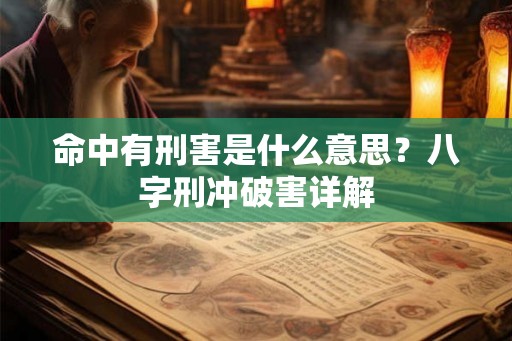 命中有刑害是什么意思？八字刑冲破害详解