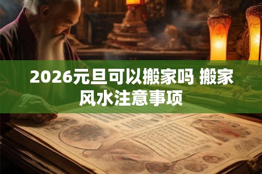 2026元旦可以搬家吗 搬家风水注意事项