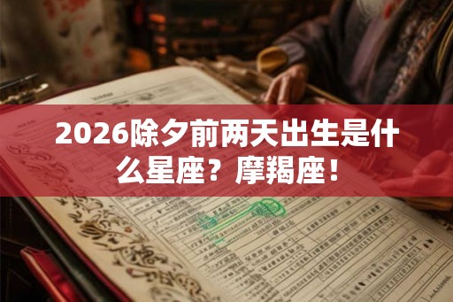 2026除夕前两天出生是什么星座？摩羯座！