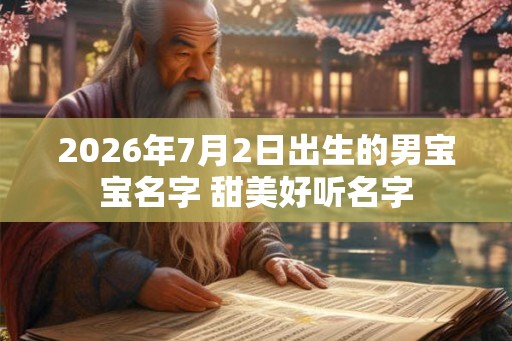 2026年7月2日出生的男宝宝名字 甜美好听名字