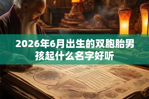 2026年6月出生的双胞胎男孩起什么名字好听