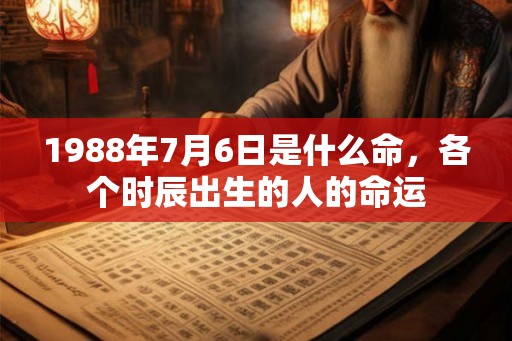 1988年7月6日是什么命,各个时辰出生的人的命运 1988年7月6日是什么命,各个时辰出生的人的命运