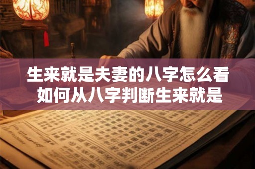 生来就是夫妻的八字怎么看 如何从八字判断生来就是夫妻