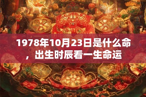 1978年10月23日是什么命，出生时辰看一生命运