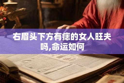 右眉头下方有痣的女人旺夫吗,命运如何