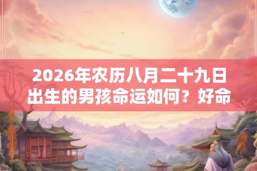 2026年农历八月二十九日出生的男孩命运如何？好命吗？