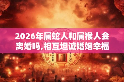 2026年属蛇人和属猴人会离婚吗,相互坦诚婚姻幸福