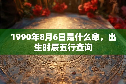 1990年8月6日是什么命，出生时辰五行查询