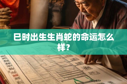 巳时出生生肖蛇的命运怎么样？
