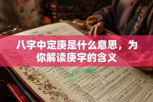 八字中定庚是什么意思，为你解读庚字的含义