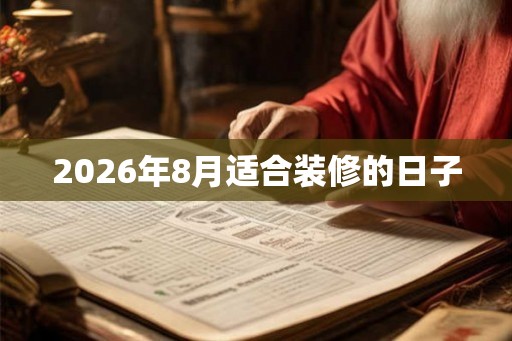2026年8月适合装修的日子