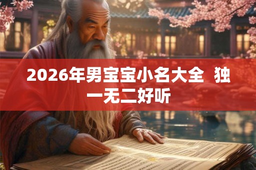 2026年男宝宝小名大全  独一无二好听