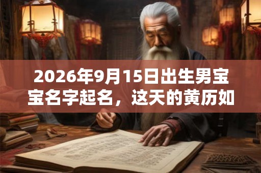 2026年9月15日出生男宝宝名字起名，这天的黄历如何？